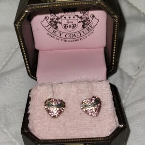 Juicy Couture Sparkling Pink Heart Earrings